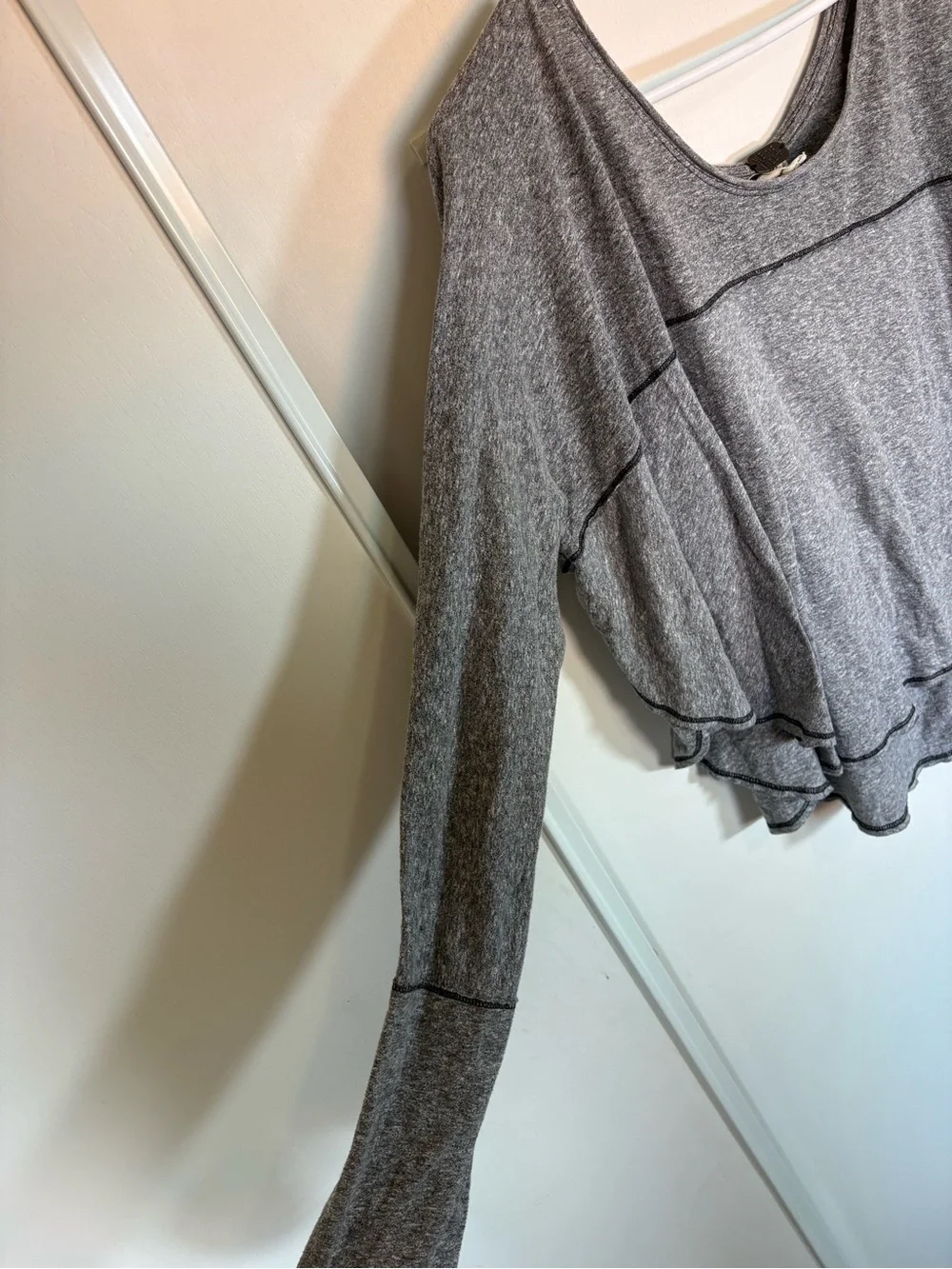 Free People We the Free Cloud Nine‎ Grey Long Sleeve Top Size Medium